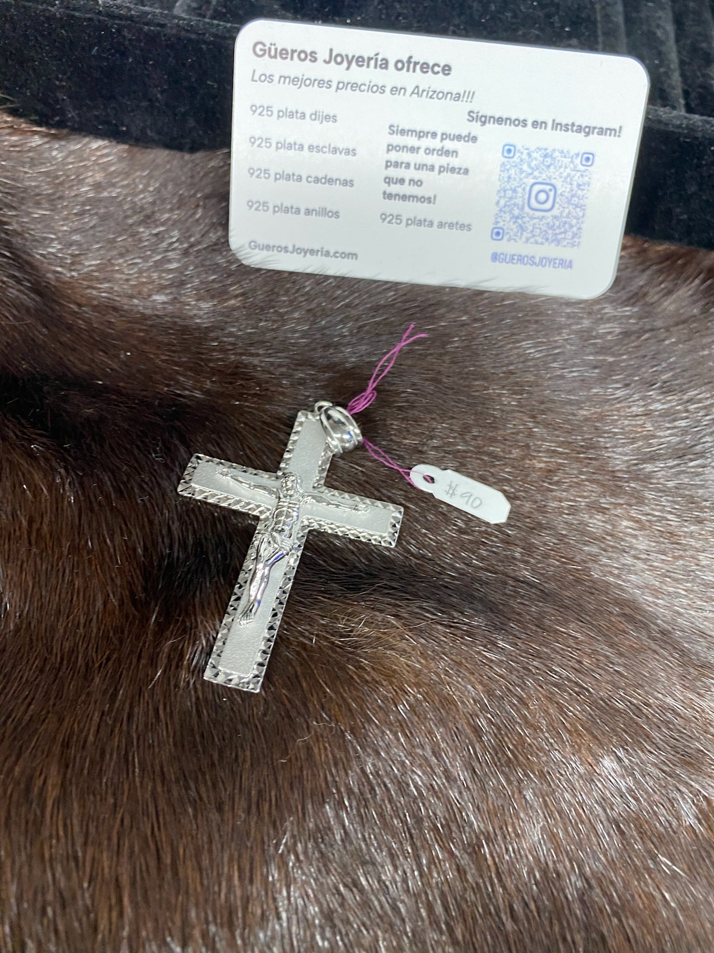 925 Plata cruz con Jesús Christo