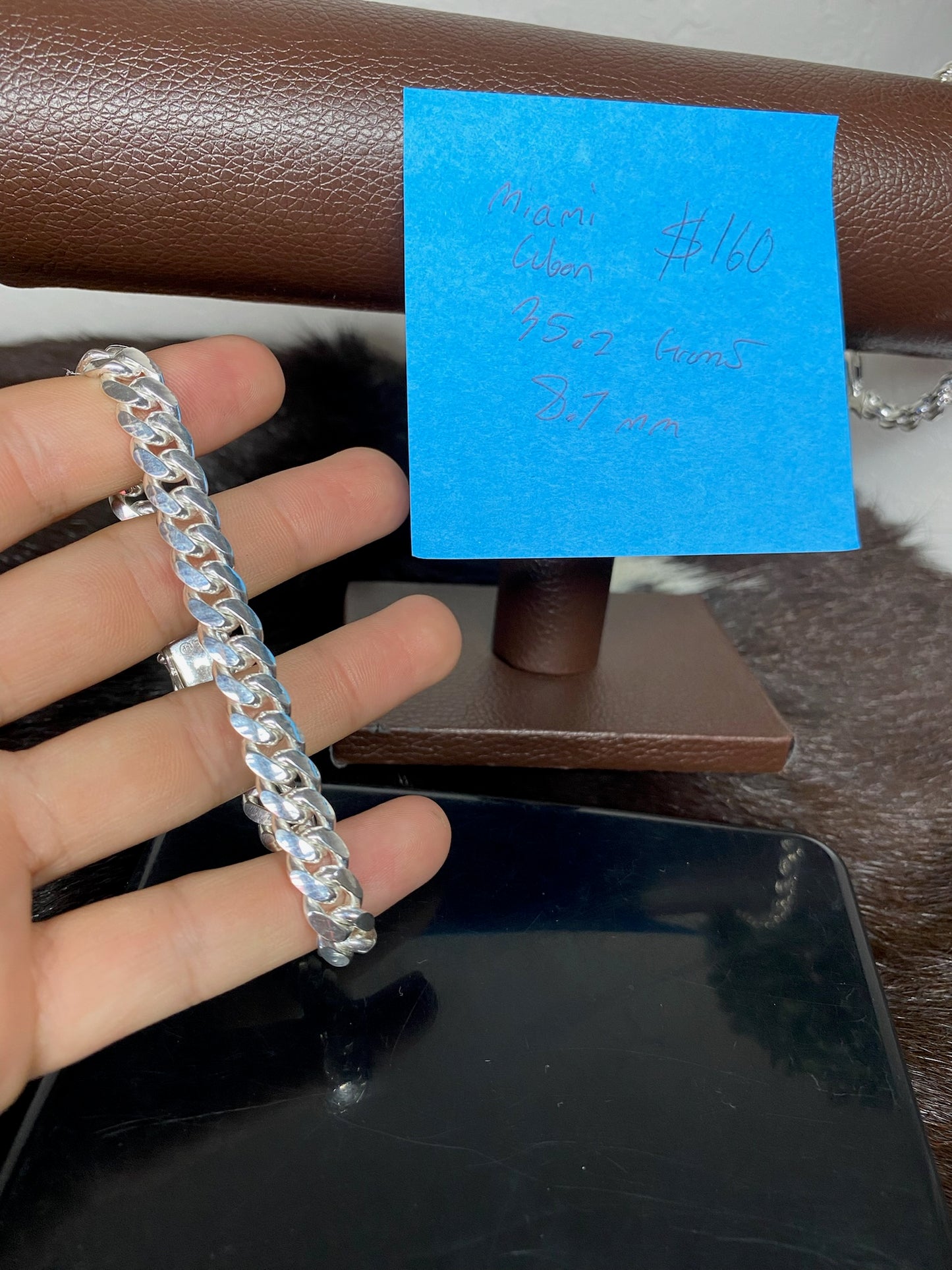 925 plata cadena Mónaco 8