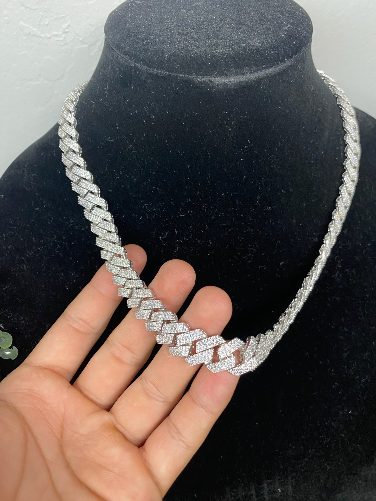 925 plata cubana Cadena 24 pulgadas