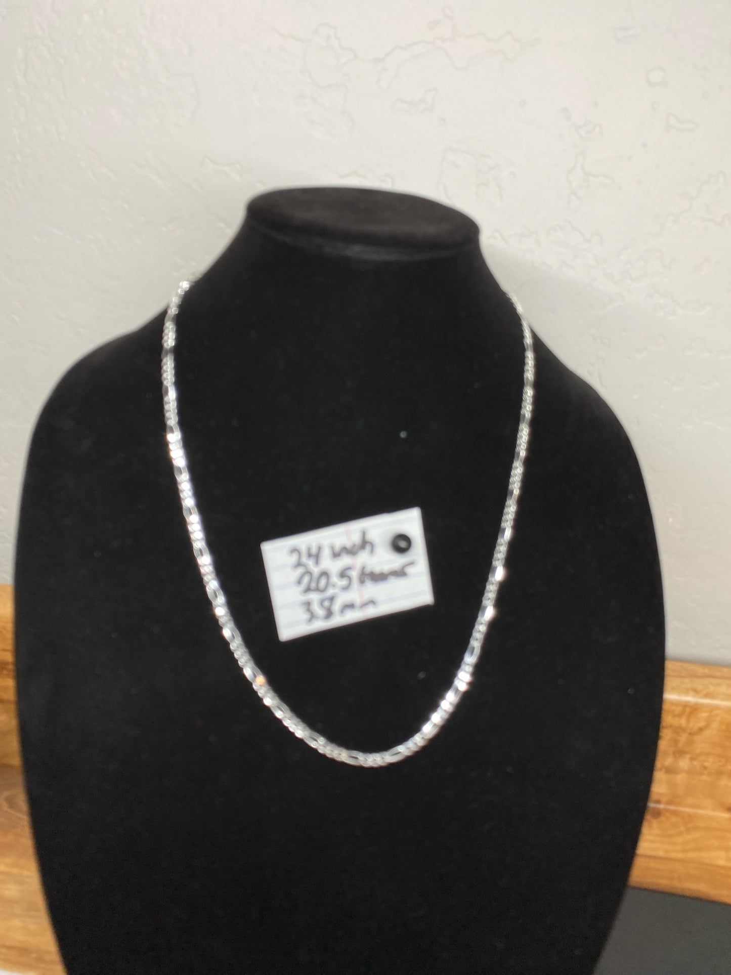 925 silver Figaro chain 24inch