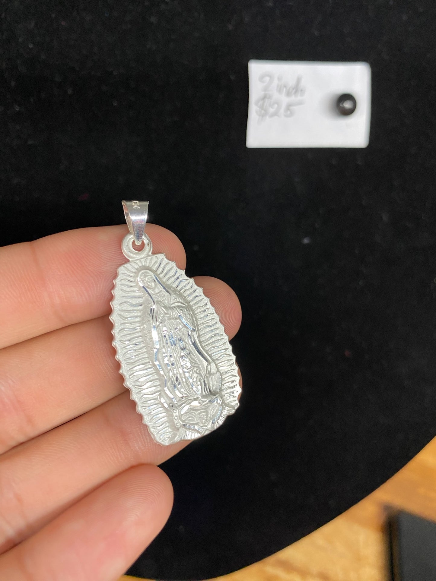 925 Plata de Mexico la virgencita 2 pulgadas